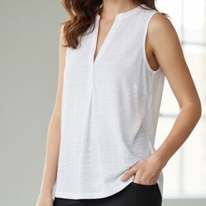 Gap Burnout Linen Sleeveless Henley Top